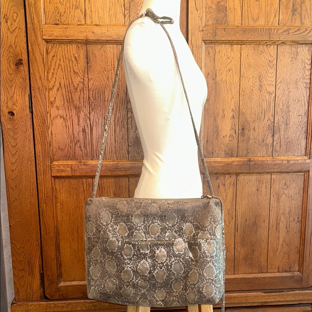 HOBO Snakeskin Brown & Tan LEATHER Shoulder Bag